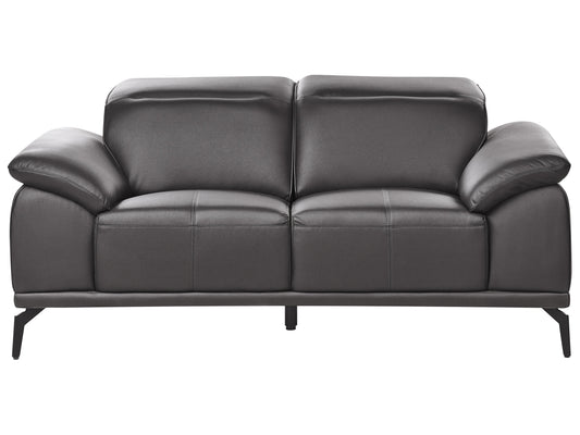  Sofa 2 Seater VEJEN Faux Leather Black