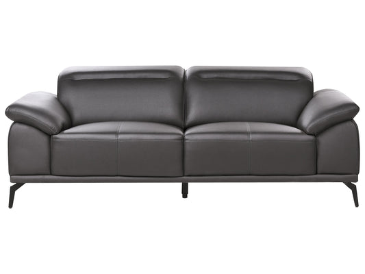  Sofa 3 Seater VEJEN Faux Leather Black