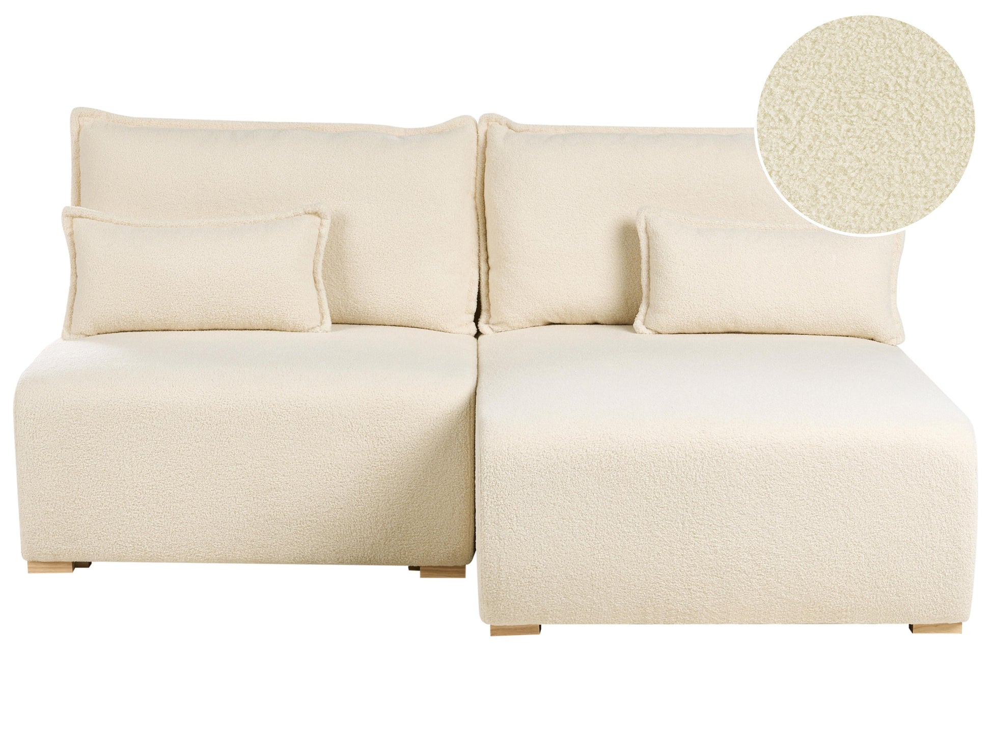  Modular Corner Sofa NERBO Boucle Off-White Left Hand