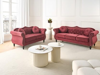  Sofa 3 Seater SKIEN Velvet Dark Red