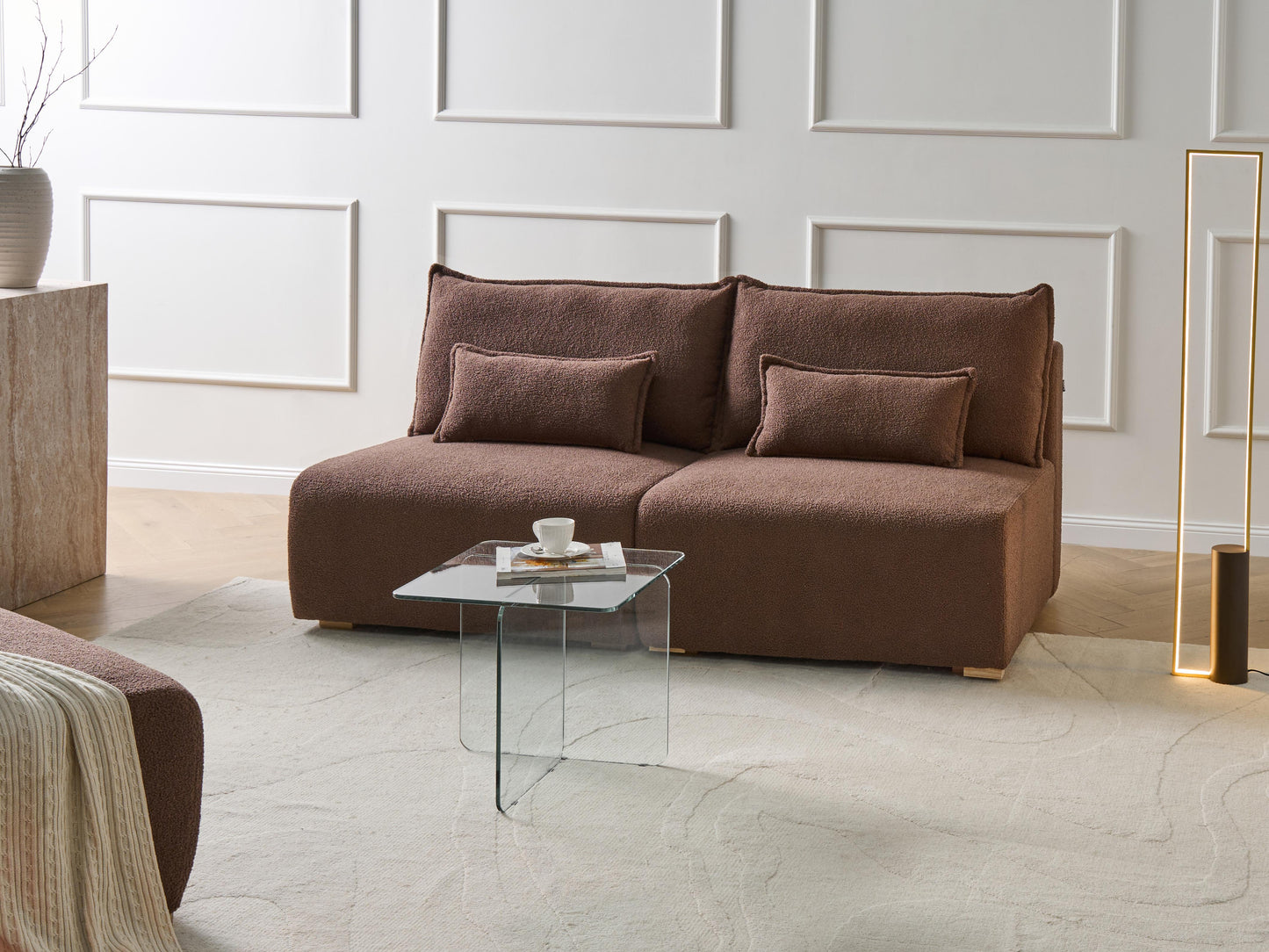  Modular Sofa 3 Seater NERBO Boucle Brown
