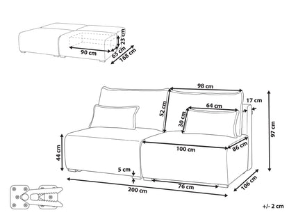  Modular Sofa 3 Seater NERBO Boucle Brown