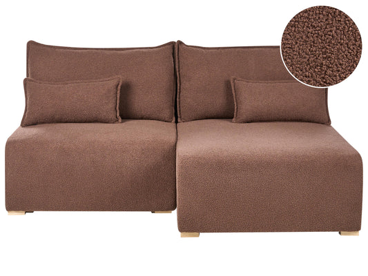  Modular Corner Sofa NERBO Boucle Brown Left Hand