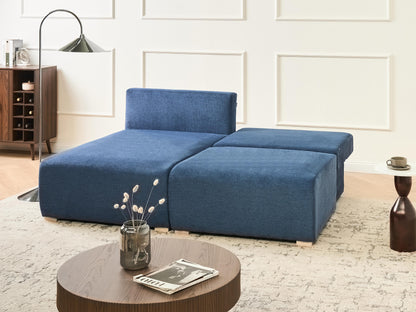  Modular Corner Sofa NERBO Fabric Blue Right Hand