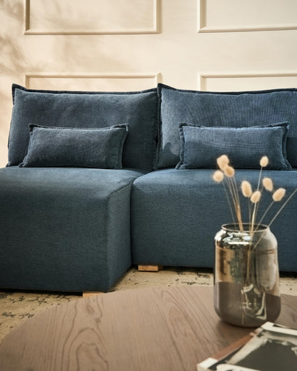  Modular Corner Sofa NERBO Fabric Blue Right Hand