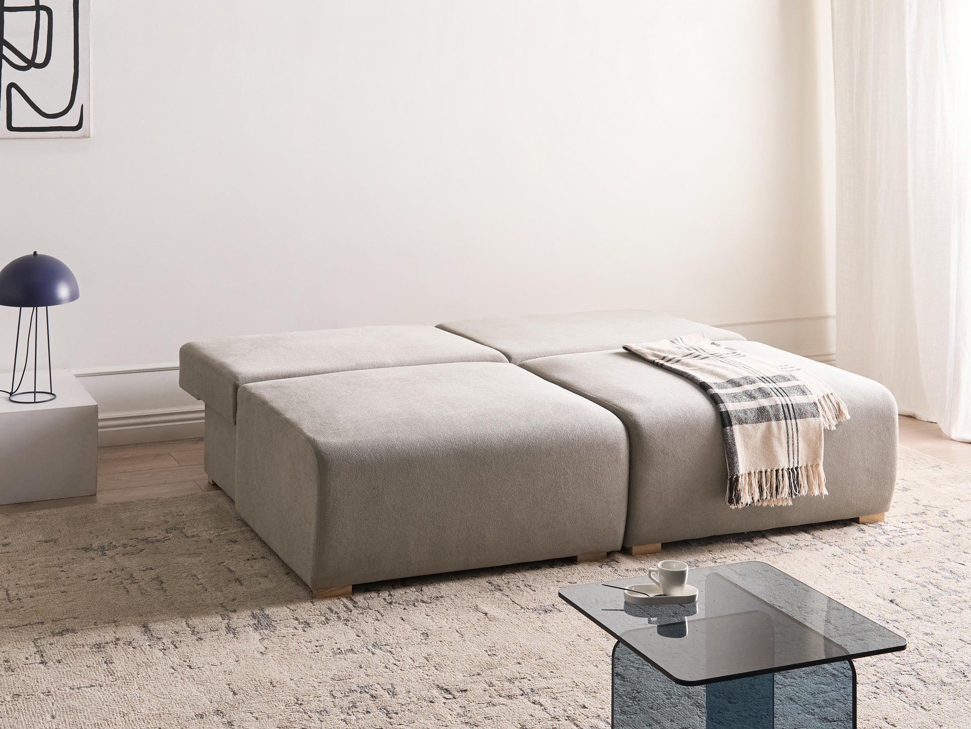  Modular Sofa 3 Seater NERBO Fabric Grey