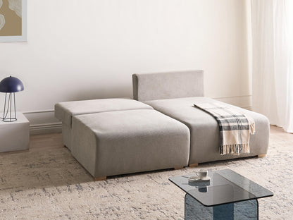  Modular Corner Sofa NERBO Fabric Grey Left Hand