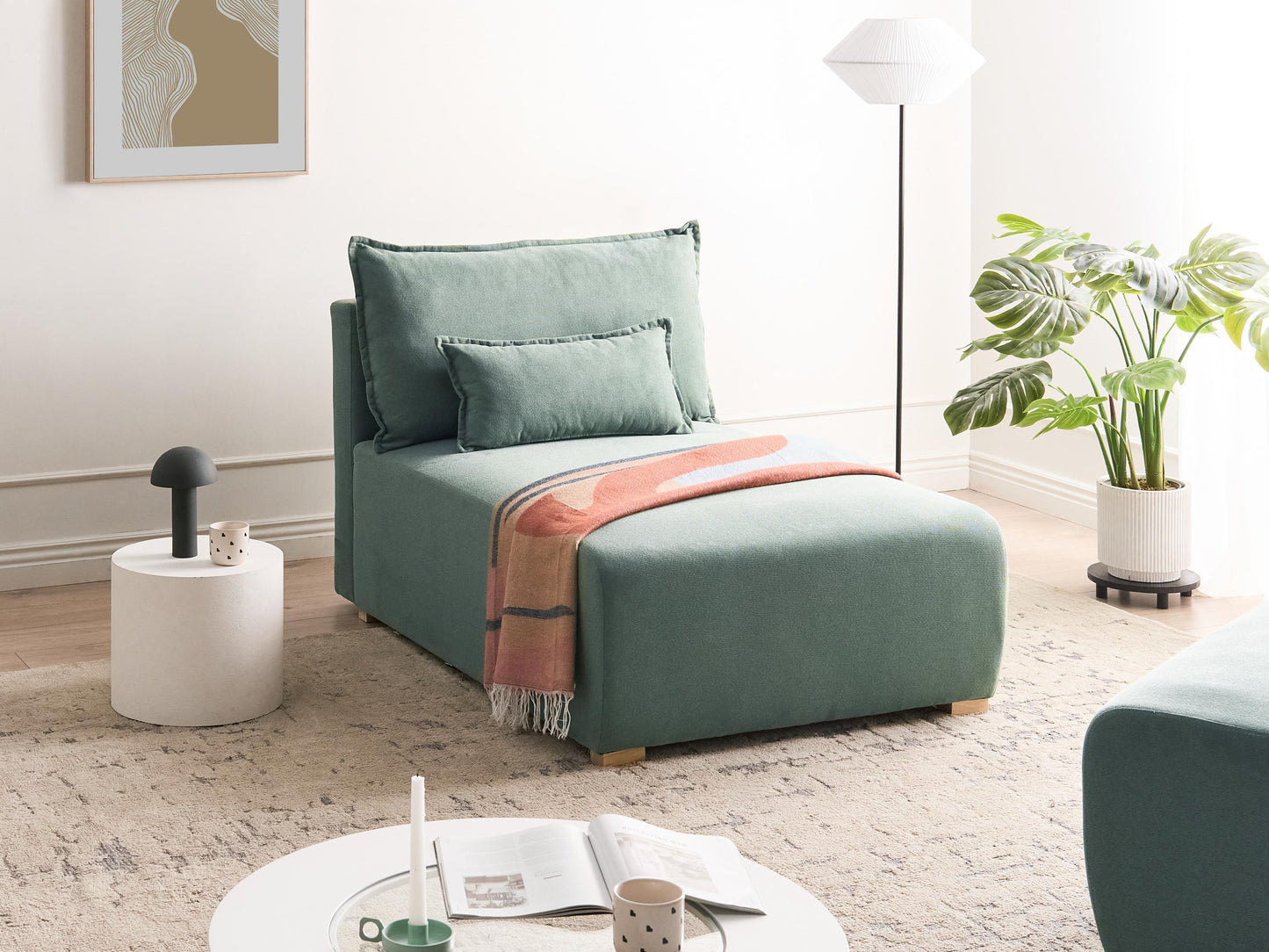  Chaise Longue NERBO Boucle Light Green