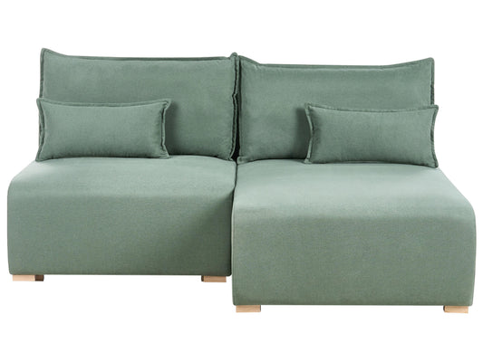  Modular Corner Sofa NERBO Fabric Light Green Left Hand