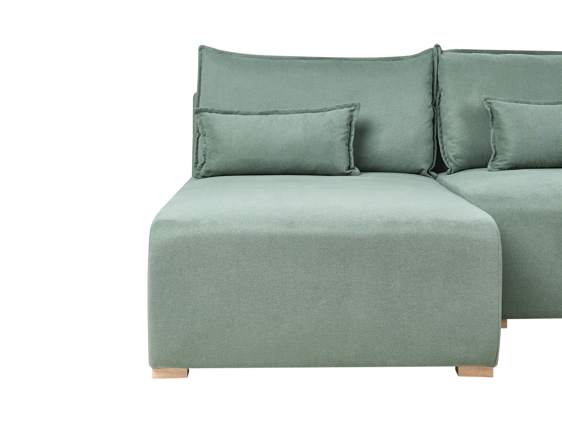  Modular Corner Sofa NERBO Fabric Light Green Right Hand