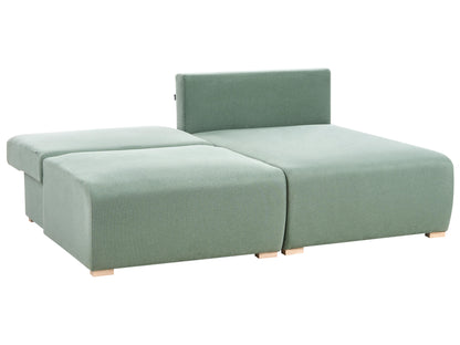  Modular Corner Sofa NERBO Fabric Light Green Left Hand