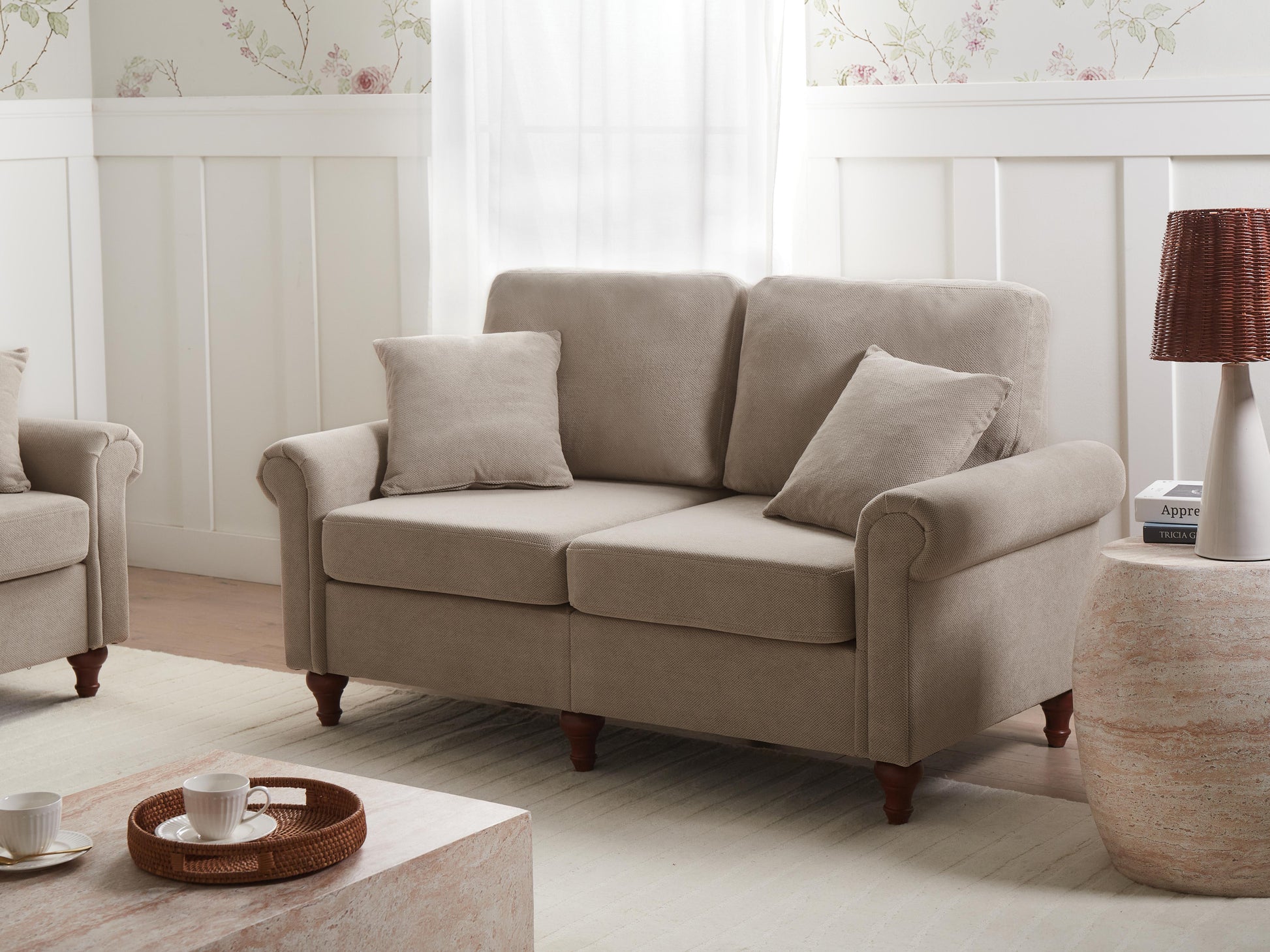  Sofa 2 Seater GINNERUP Fabric Taupe
