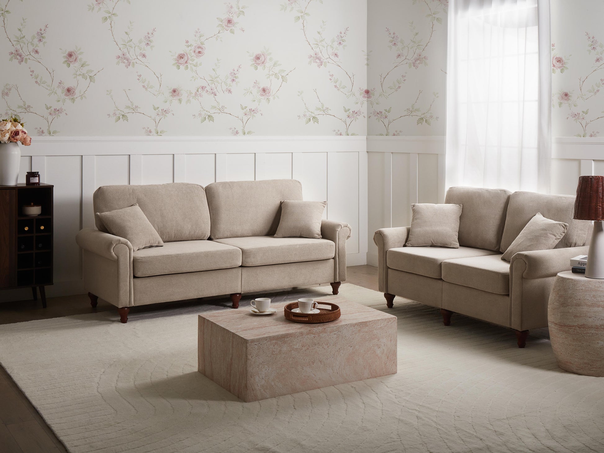  Sofa 2 Seater GINNERUP Fabric Taupe