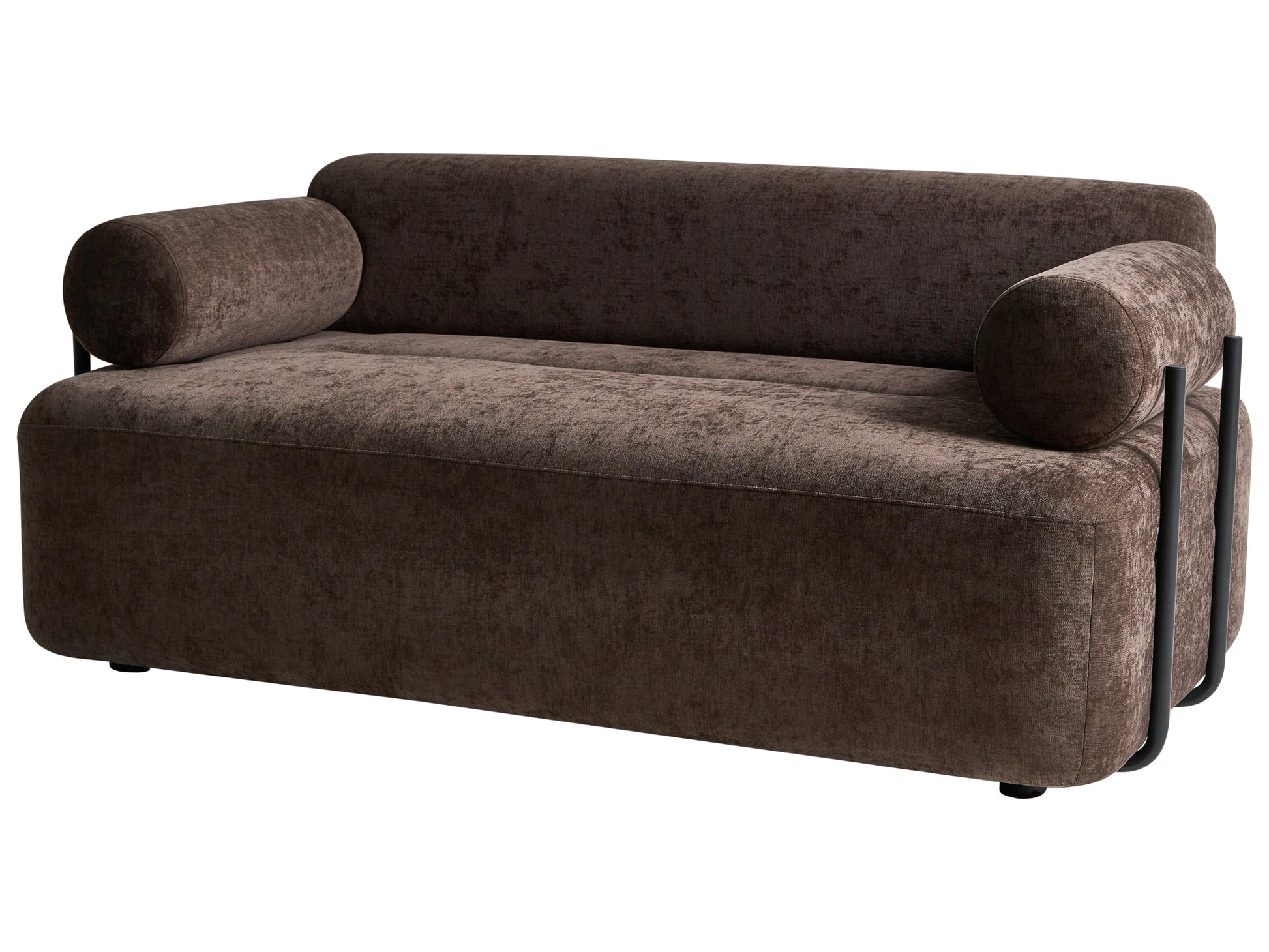  Sofa 2 Seater ELVA Chenille Dark Brown