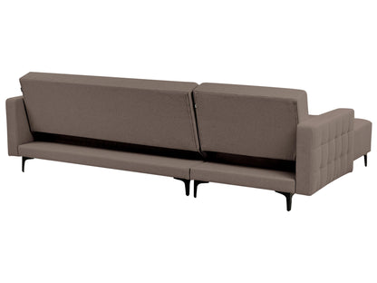  Modular Corner Sofa Bed 4 Seater ABERDEEN Fabric Taupe Right Hand