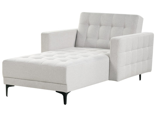  Chaise Longue ABERDEEN Fabric Light Grey
