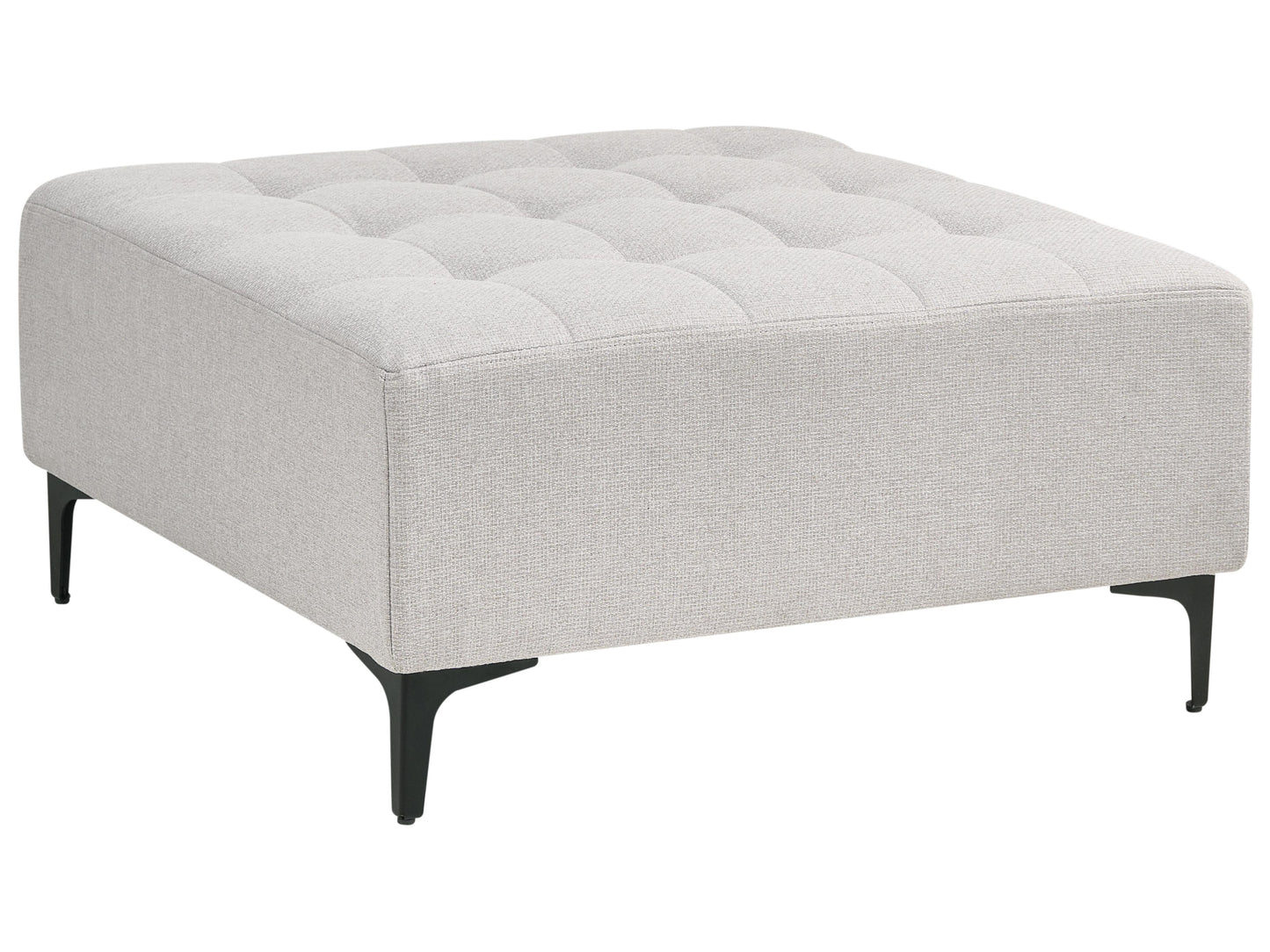  Modular Corner Sofa Bed 4 Seater ABERDEEN Fabric Light Grey With Ottoman Right Hand