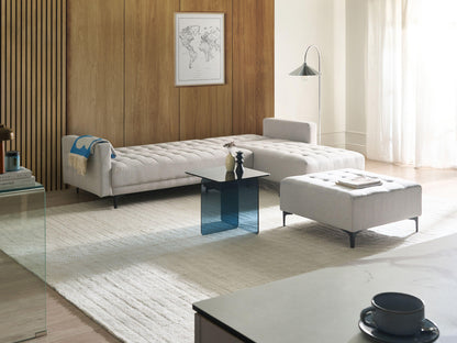  Modular Corner Sofa Bed 4 Seater ABERDEEN Fabric Light Grey With Ottoman Left Hand