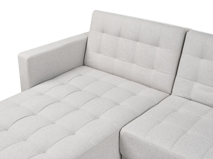  Modular Corner Sofa Bed 4 Seater ABERDEEN Fabric Light Grey With Ottoman Left Hand