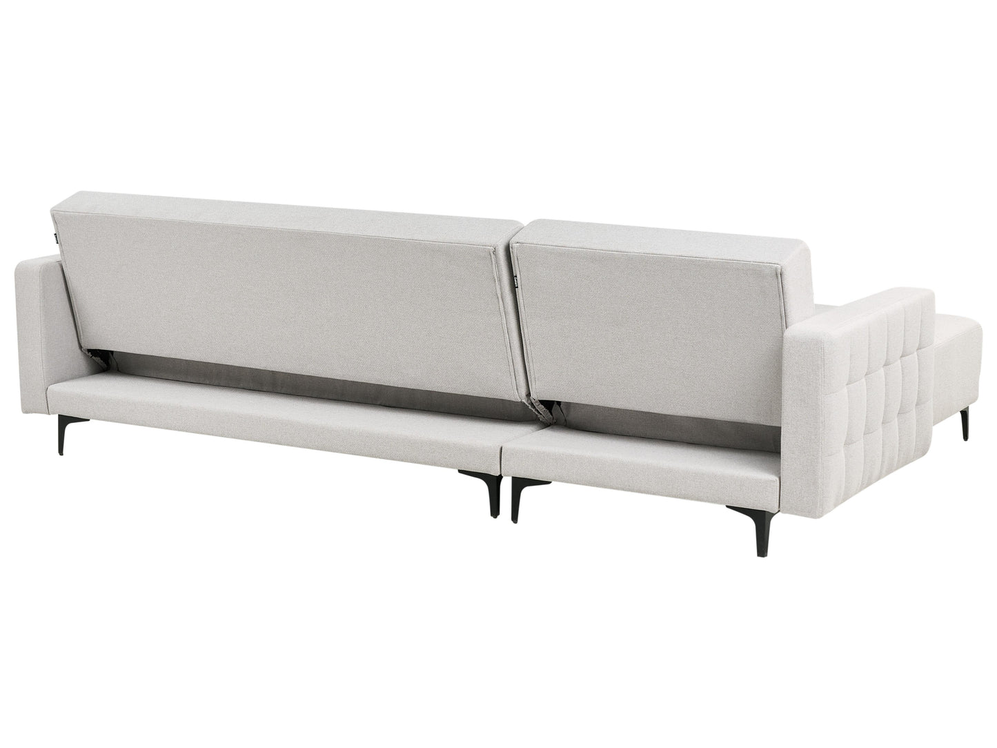  Modular Corner Sofa Bed 4 Seater ABERDEEN Fabric Light Grey With Ottoman Left Hand
