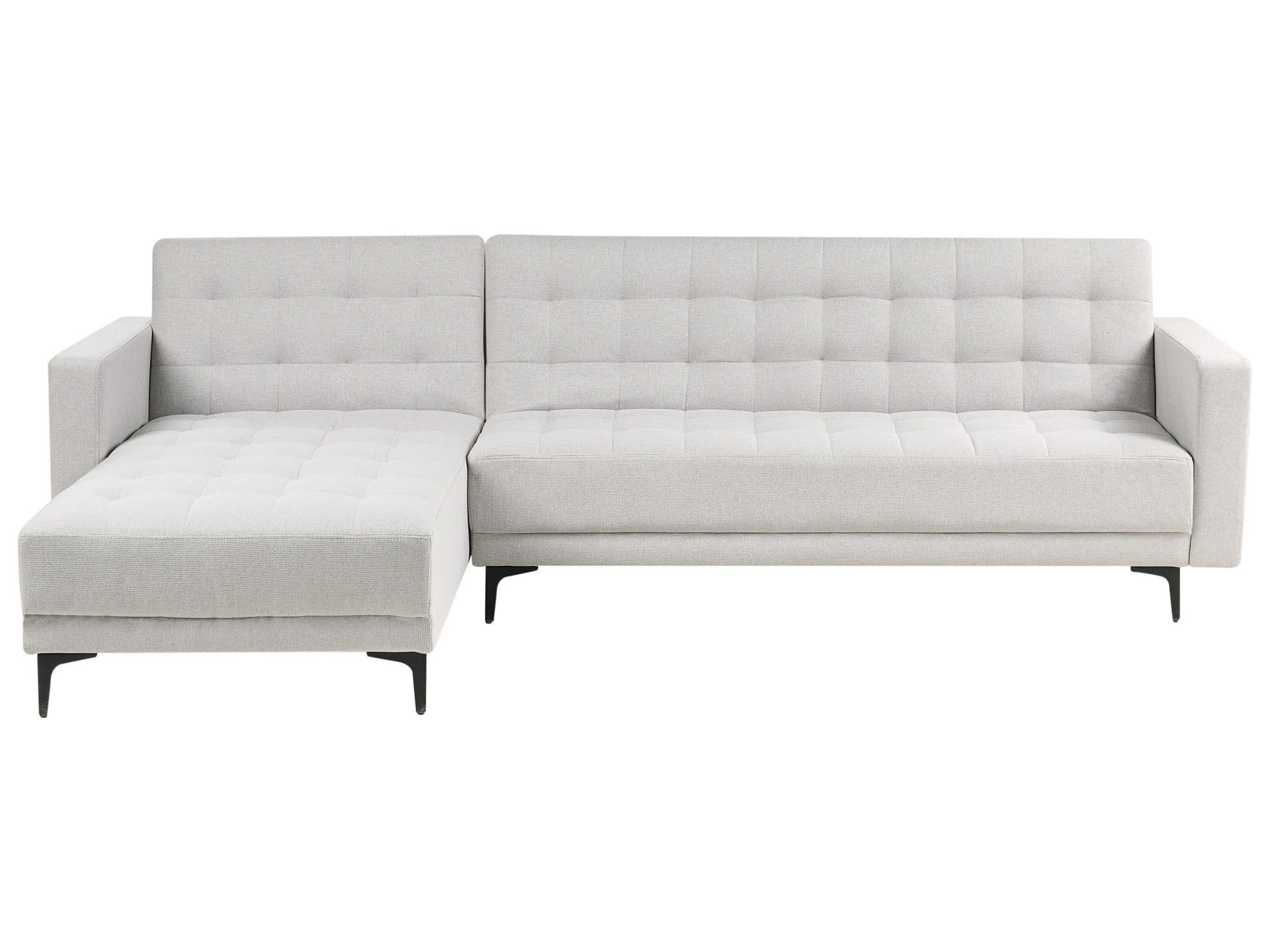  Modular Corner Sofa Bed 4 Seater ABERDEEN Fabric Light Grey Right Hand