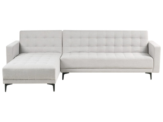  Modular Corner Sofa Bed 4 Seater ABERDEEN Fabric Light Grey Right Hand