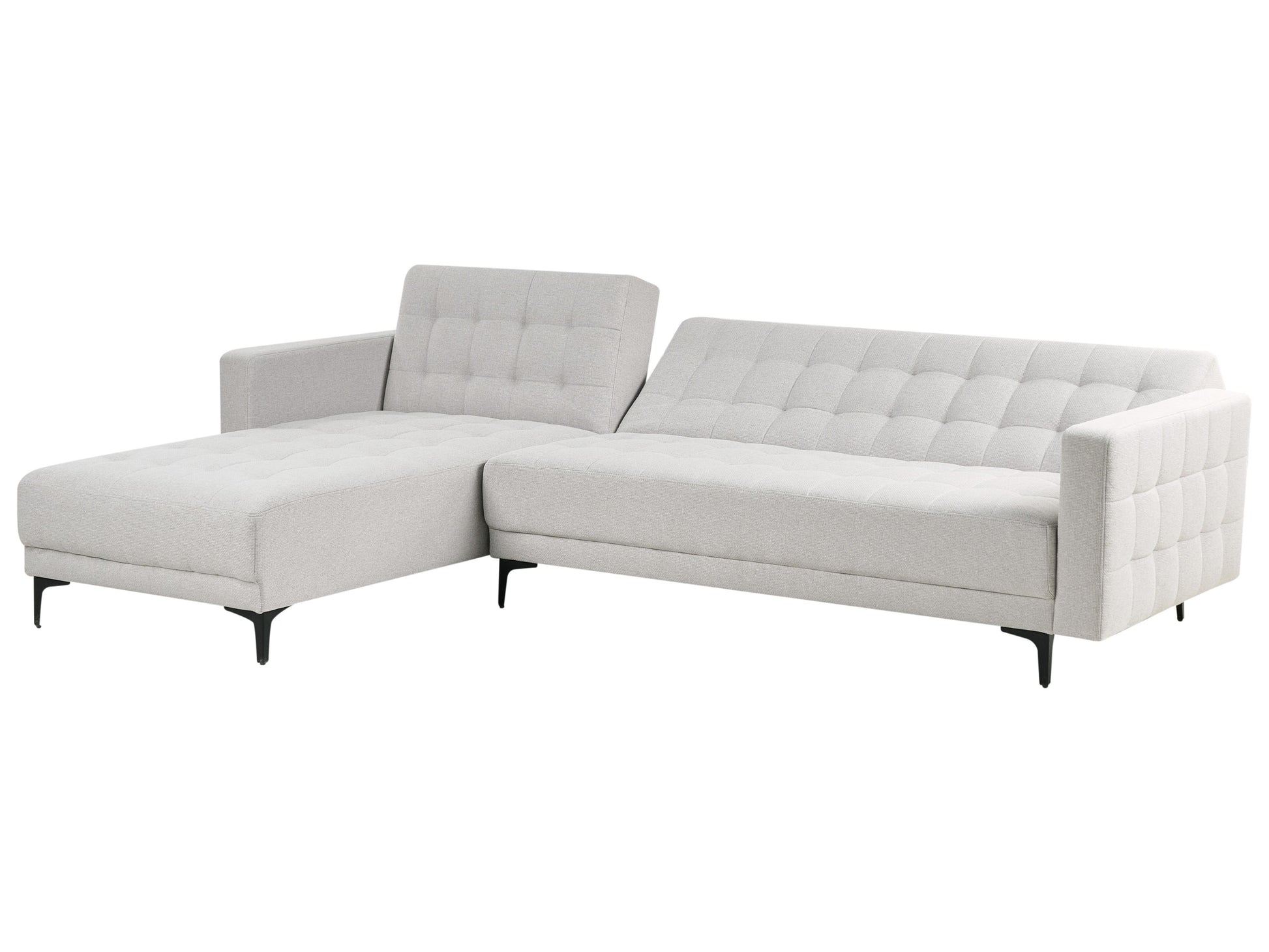  Modular Corner Sofa Bed 4 Seater ABERDEEN Fabric Light Grey Right Hand