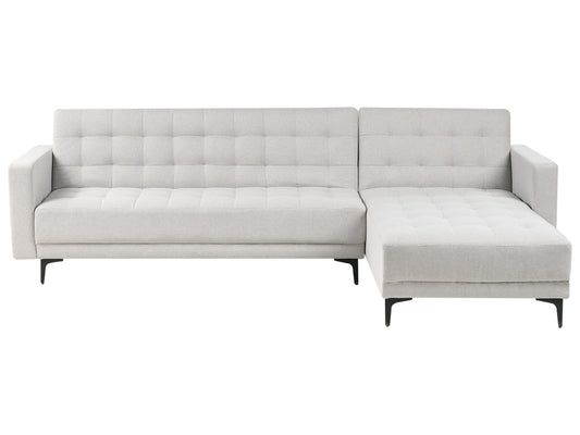  Modular Corner Sofa Bed 4 Seater ABERDEEN Fabric Light Grey Left Hand