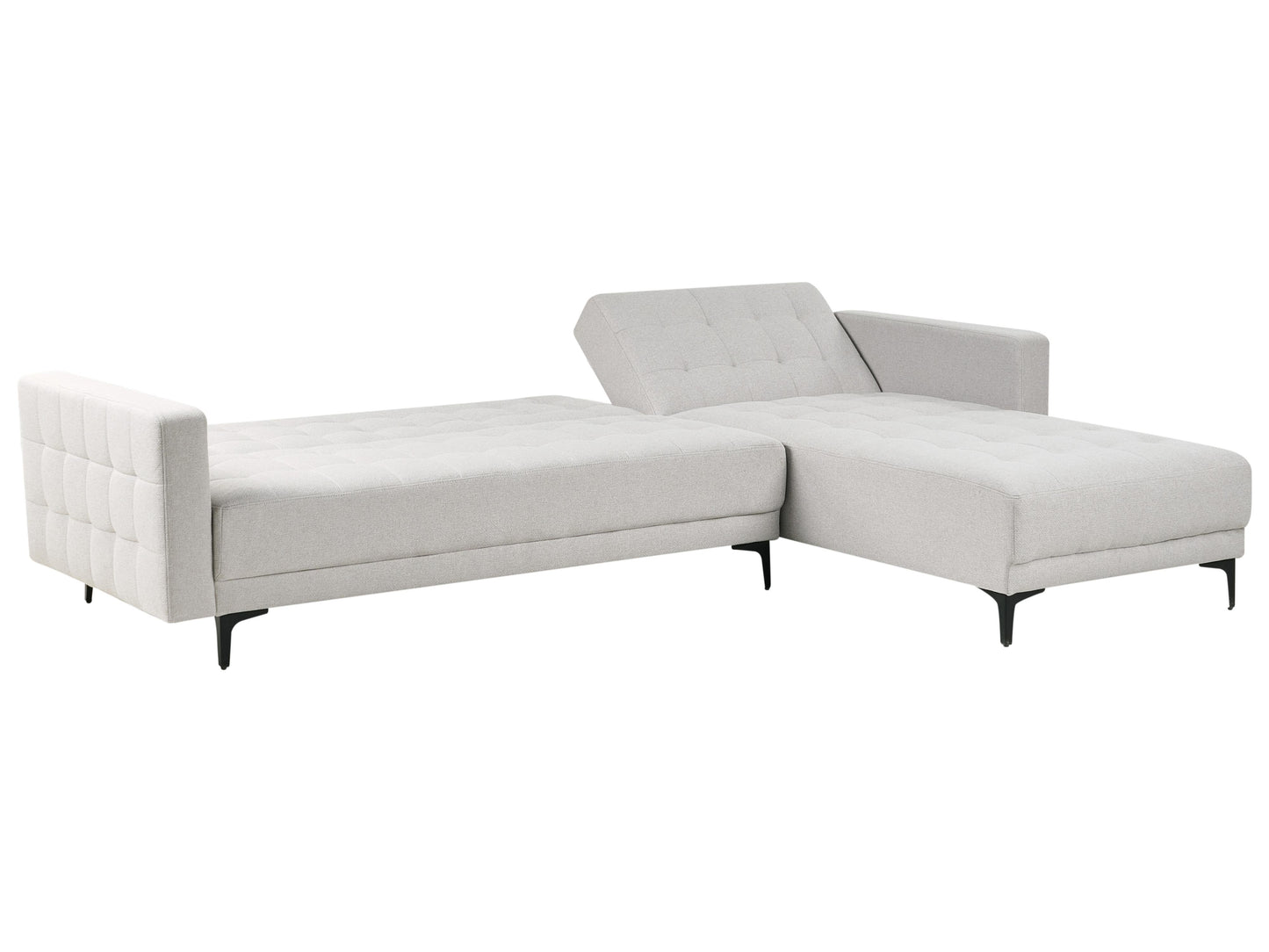  Modular Corner Sofa Bed 4 Seater ABERDEEN Fabric Light Grey Left Hand