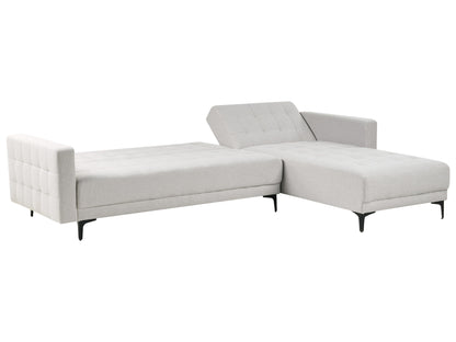  Modular Corner Sofa Bed 4 Seater ABERDEEN Fabric Light Grey Left Hand