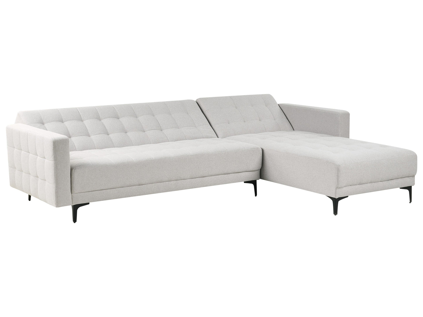  Modular Corner Sofa Bed 4 Seater ABERDEEN Fabric Light Grey Left Hand