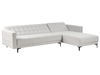 Modular Corner Sofa Bed 4 Seater ABERDEEN Fabric Light Grey Left Hand