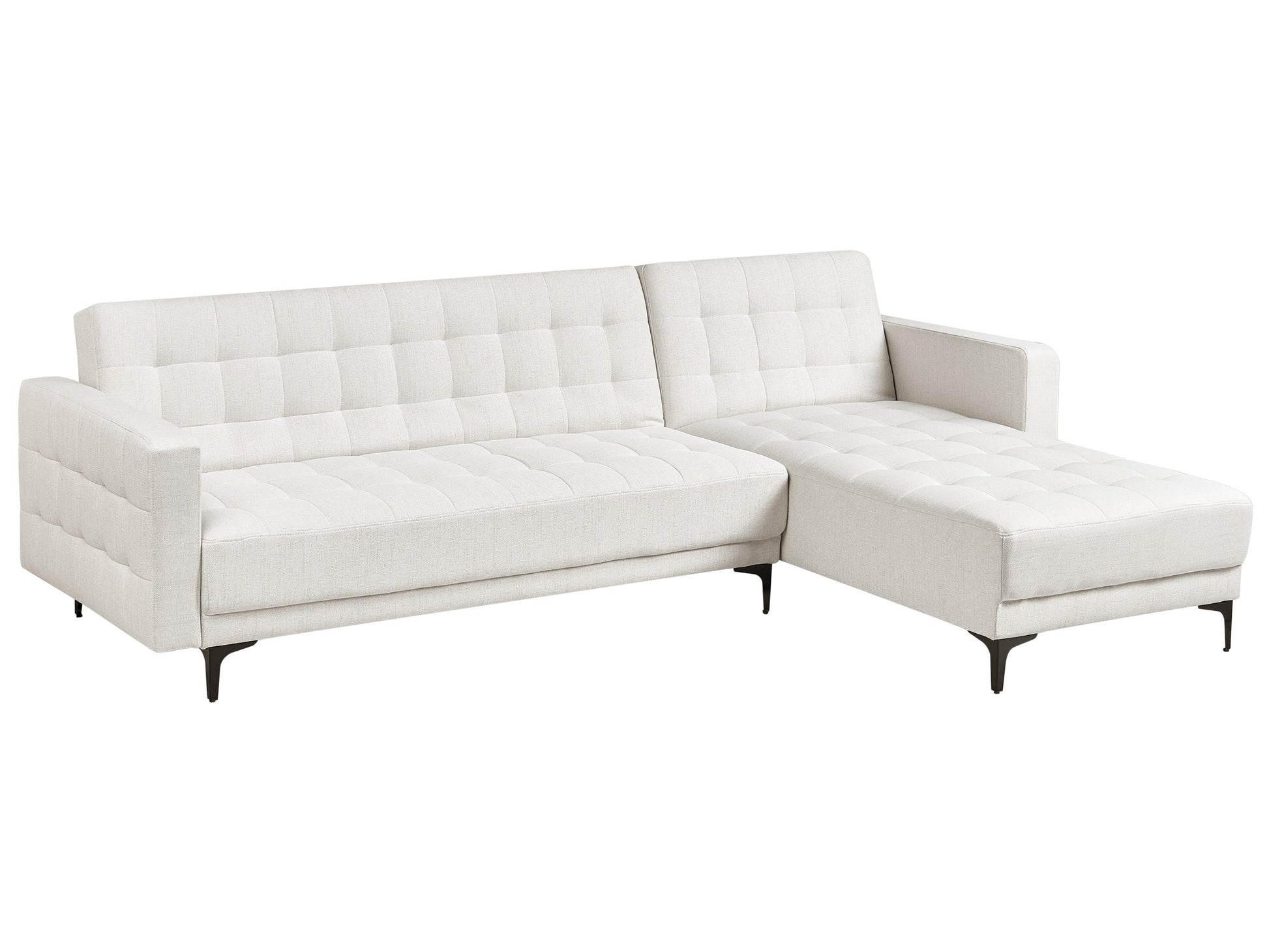  Modular Corner Sofa Bed 4 Seater ABERDEEN Fabric Off-White Left Hand