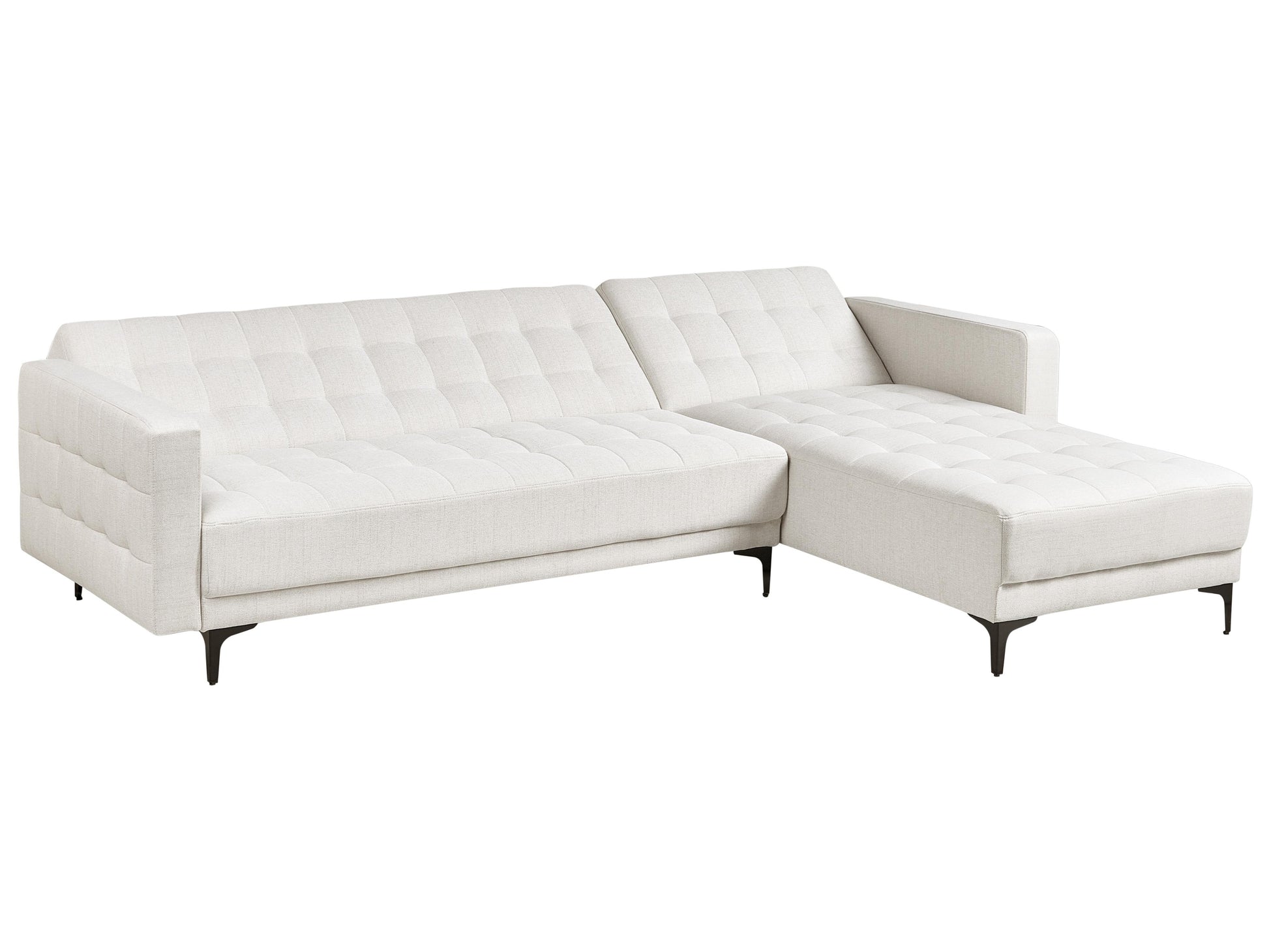  Modular Corner Sofa Bed 4 Seater ABERDEEN Fabric Off-White Left Hand