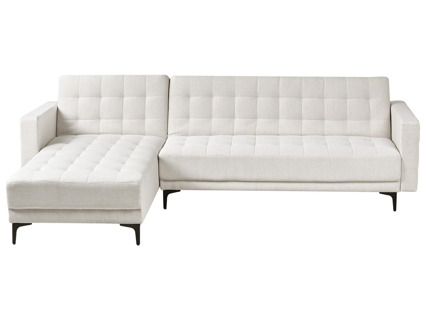  Modular Corner Sofa Bed 4 Seater ABERDEEN Fabric Off-White Right Hand