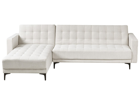  Modular Corner Sofa Bed 4 Seater ABERDEEN Fabric Off-White Right Hand