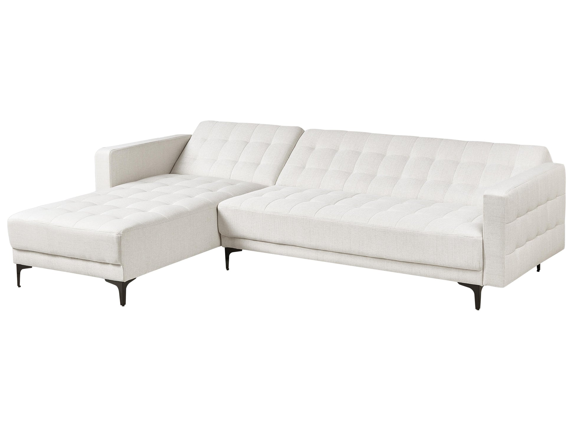  Modular Corner Sofa Bed 4 Seater ABERDEEN Fabric Off-White Right Hand