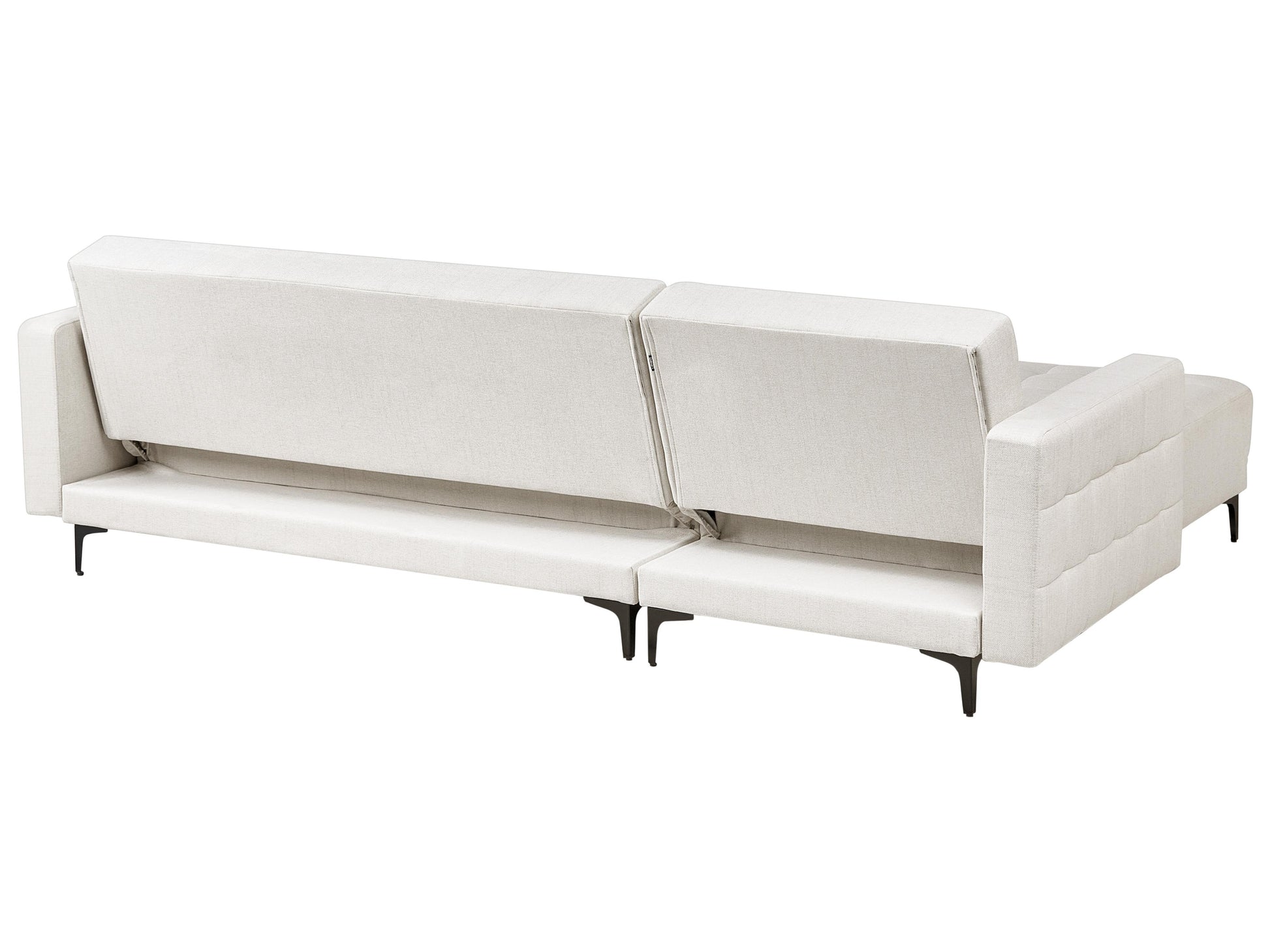  Modular Corner Sofa Bed 4 Seater ABERDEEN Fabric Off-White With Ottoman Left Hand