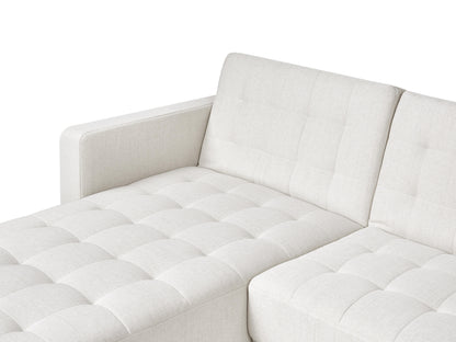  Modular Corner Sofa Bed 4 Seater ABERDEEN Fabric Off-White With Ottoman Left Hand