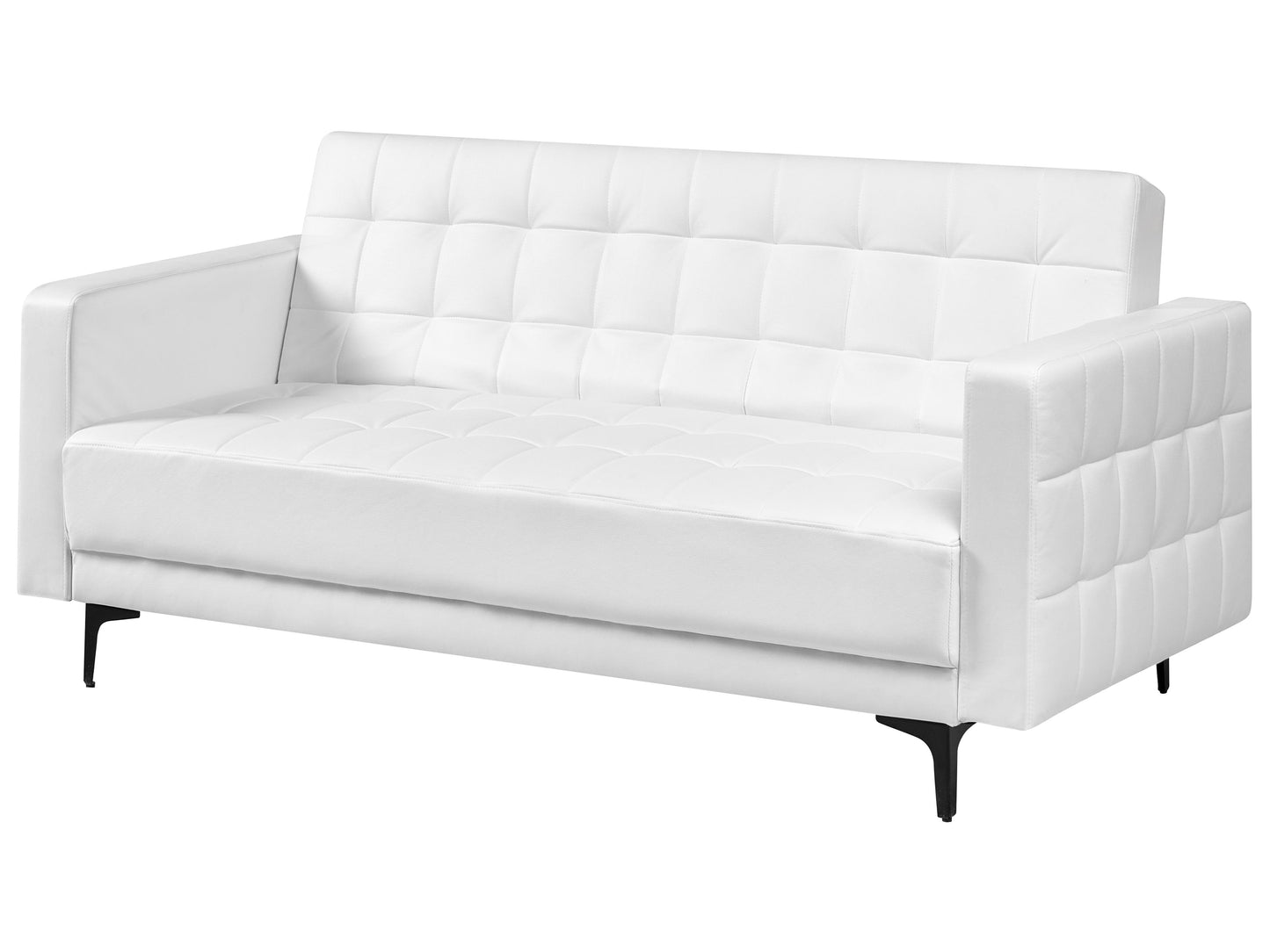  Sofa Bed 3 Seater ABERDEEN Faux Leather White