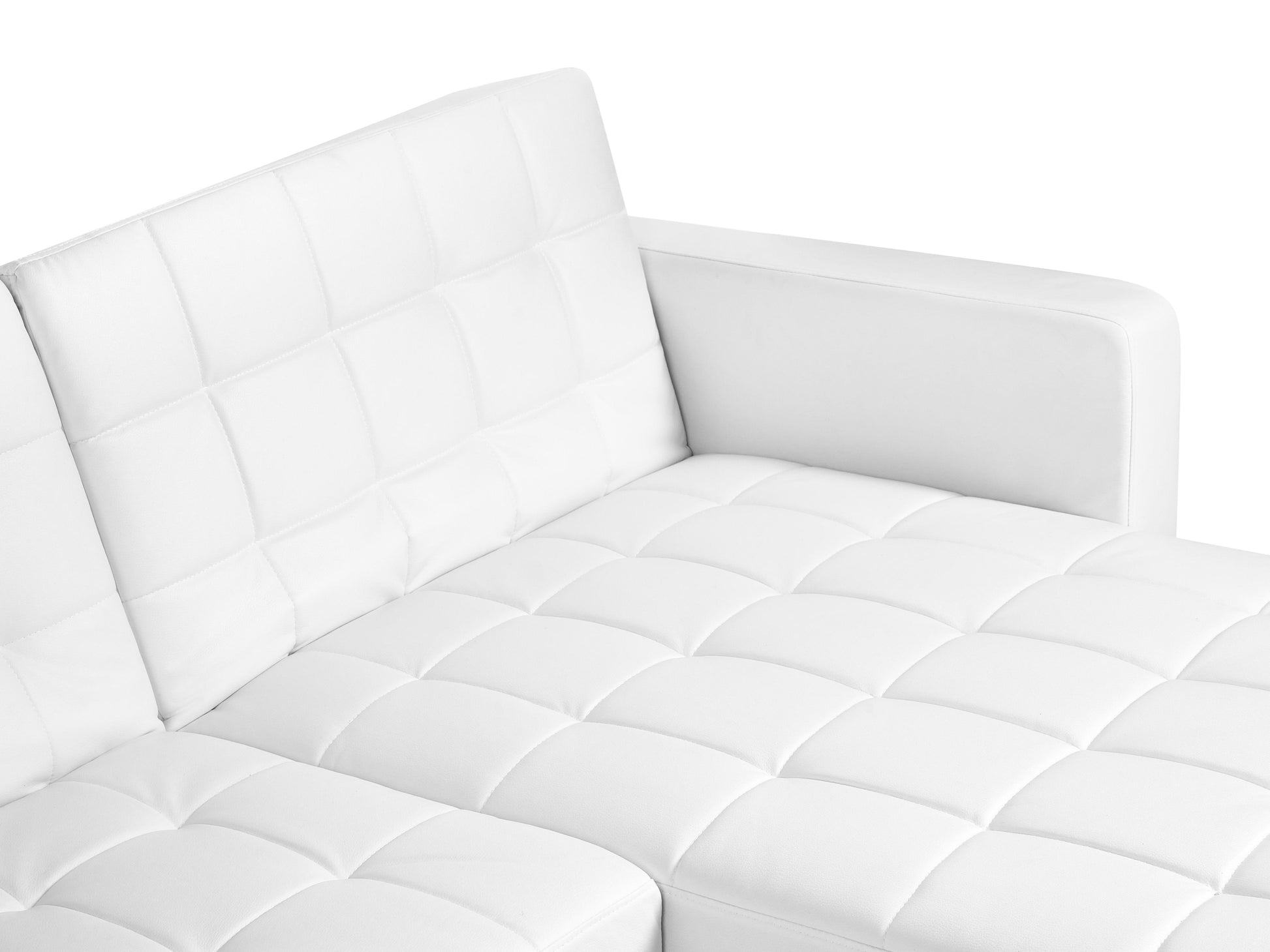  Modular Corner Sofa Bed 4 Seater ABERDEEN Faux Leather White Left Hand