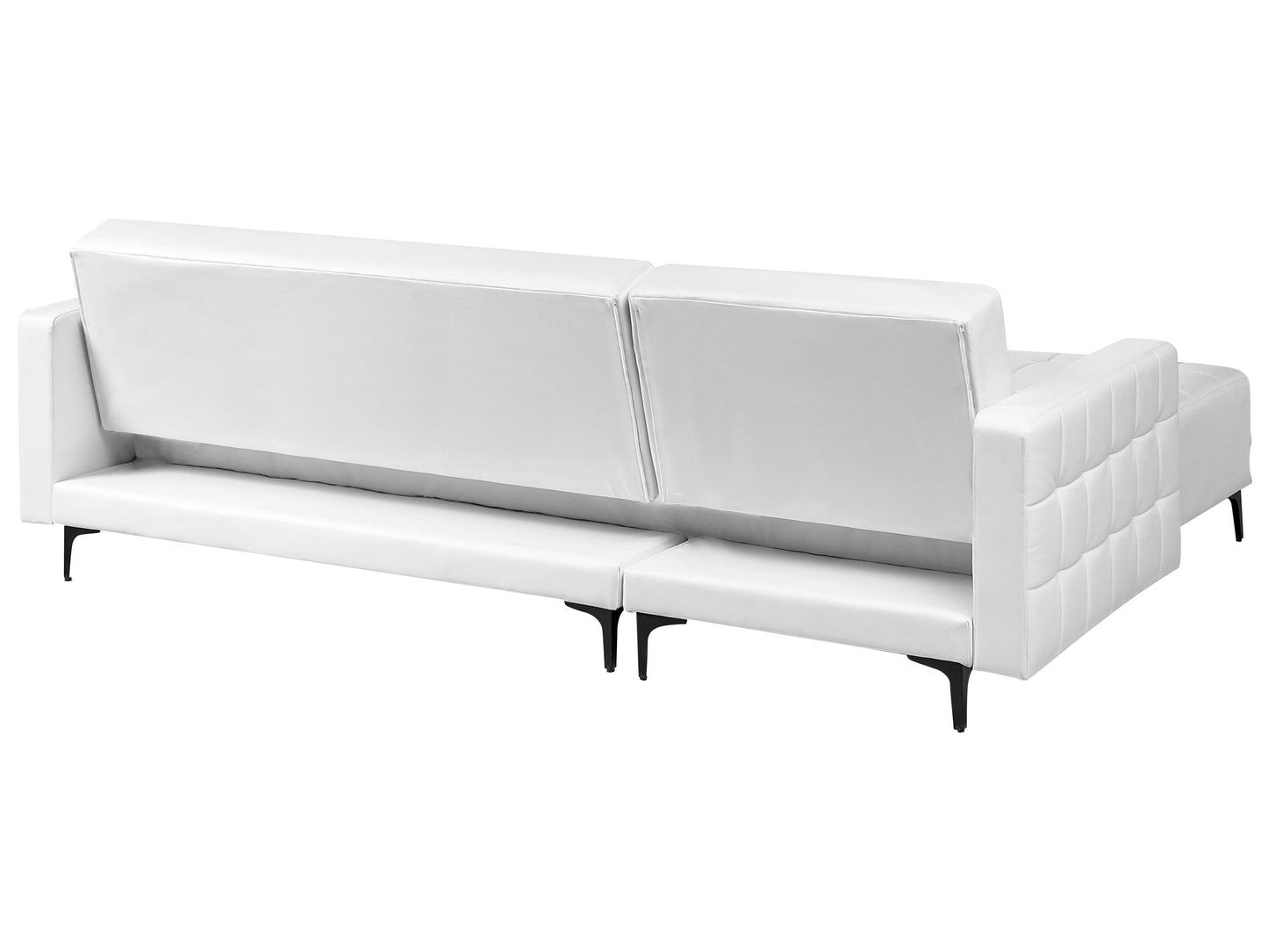  Modular Corner Sofa Bed 4 Seater ABERDEEN Faux Leather White Right Hand