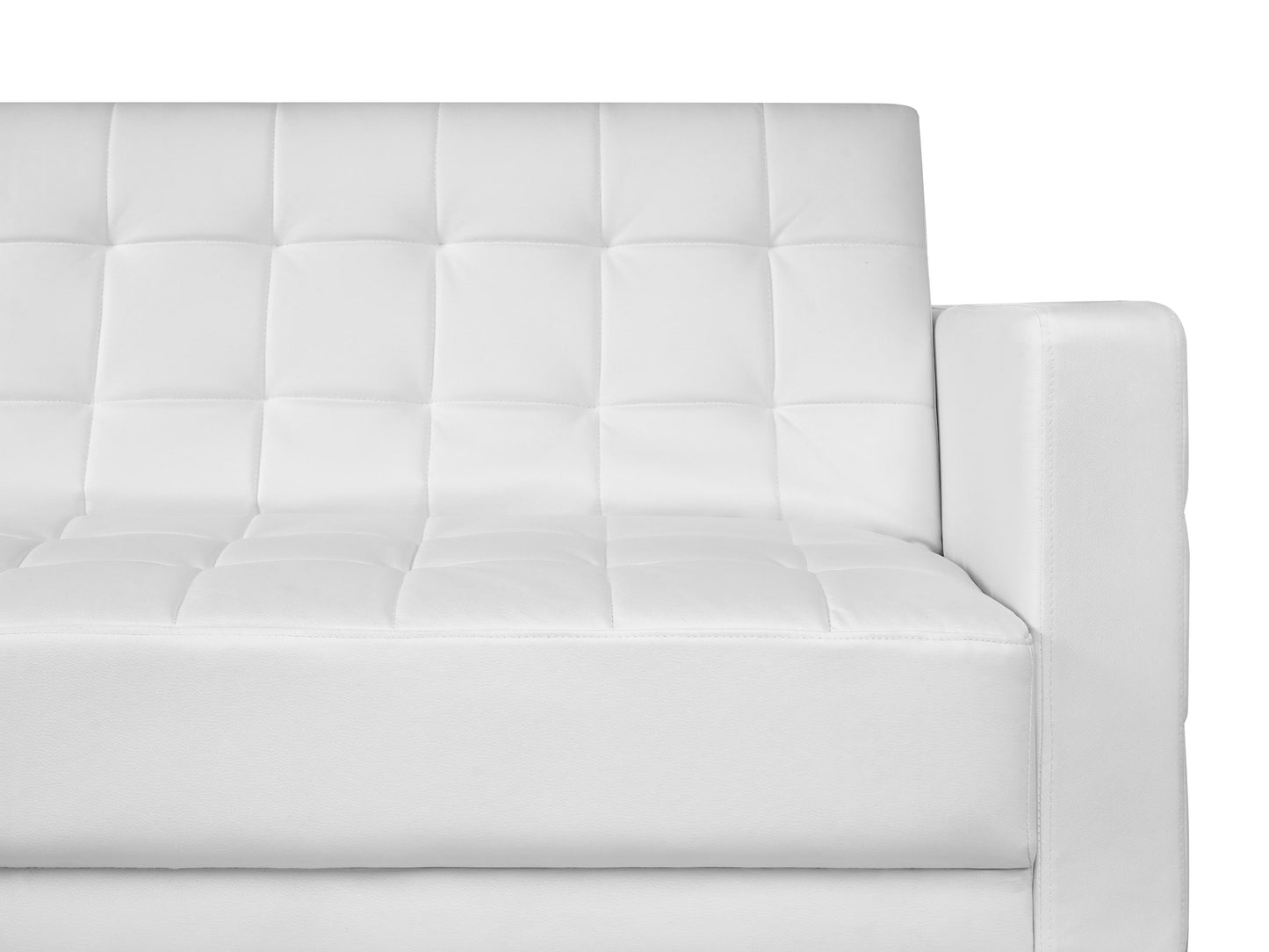  Modular Corner Sofa Bed 4 Seater ABERDEEN Faux Leather White Right Hand