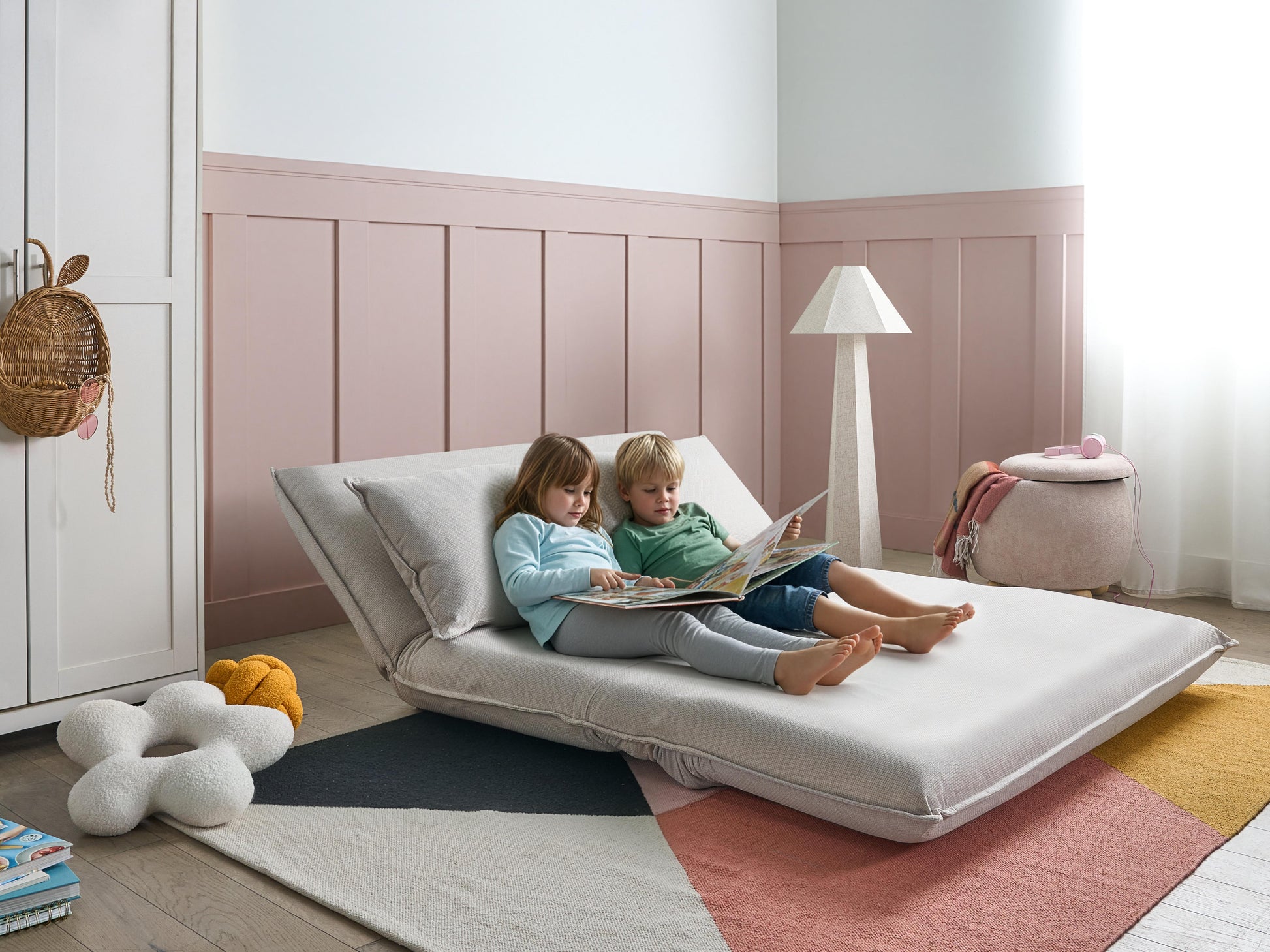  Sofa Bed 2 Seater ROROS Faux Linen Off-White