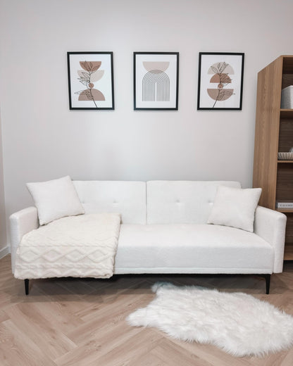  Sofa Bed 3 Seater LUCAN Boucle Off-White