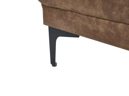  Modular Corner Sofa Bed 4 Seater ABERDEEN Faux Leather Brown Right Hand