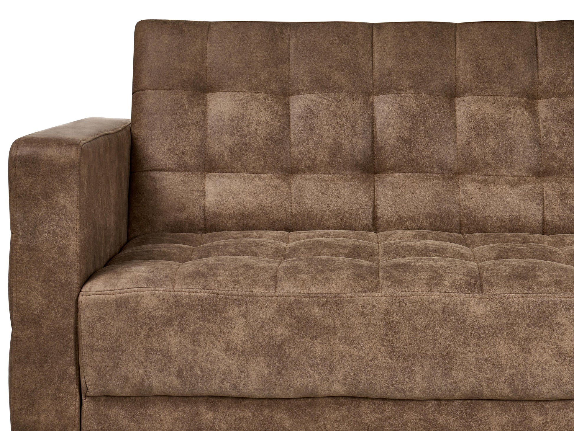  Modular Corner Sofa Bed 4 Seater ABERDEEN Faux Leather Brown Left Hand