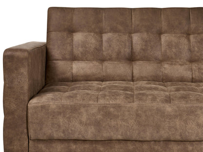  Modular Corner Sofa Bed 4 Seater ABERDEEN Faux Leather Brown Left Hand