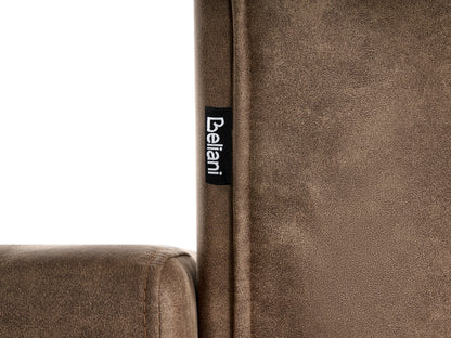  Modular Corner Sofa Bed 4 Seater ABERDEEN Faux Leather Brown With Ottoman Left Hand