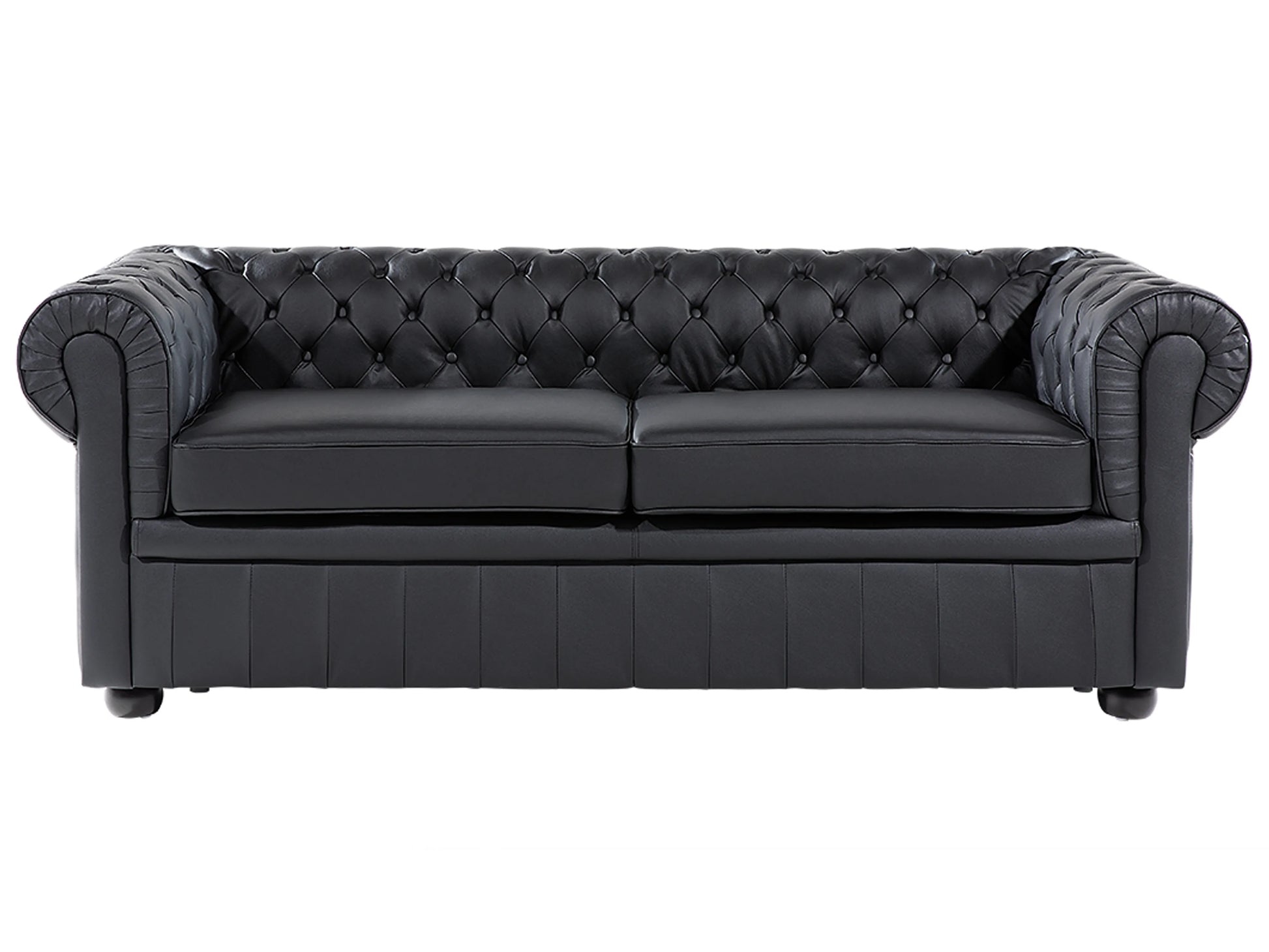  Sofa 3 Seater CHESTERFIELD Leather Black
